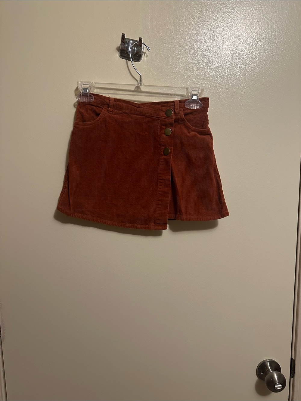 Girls' Rust Corduroy Button-Front Skirt